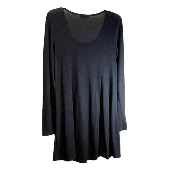 Z Supply Jersey Knit Black Swing Long Sleeve Tunic w/Two Front Pockets, Size S - Picture 3 of 8